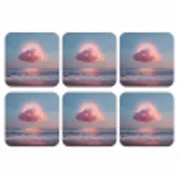 Wolk - Regenboog - Zee onderzetter kurk middel -3d