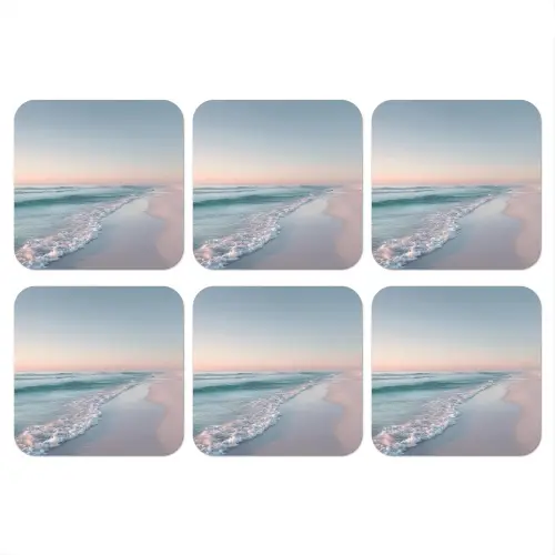 Kustlijn - Pastel - water onderzetter kurk middel -3d