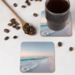 Kustlijn - Pastel - water onderzetter kurk middel -sfeer2