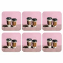 Koffiebekers - Deksel - Verf - Textuur onderzetter kurk middel -3d