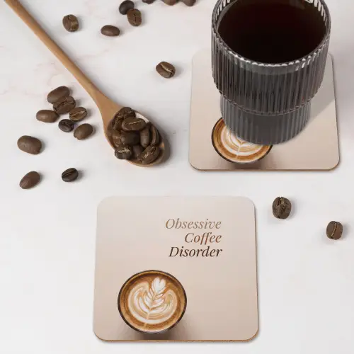 Koffie - Obessive Coffee Disorder - Beige onderzetter kurk middel -sfeer2