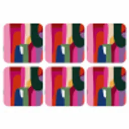 Kleurvakken - Recht - Rond - Abstract onderzetter kurk middel -3d