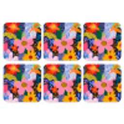 Kleurrijk - Bloemen - Abstract - Stippen onderzetter kurk middel -3d
