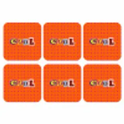 Cool - Stippen - Oranje onderzetter kurk middel -3d
