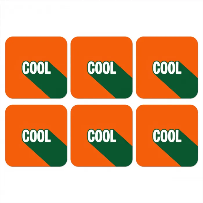 Cool - Oranje - Groen onderzetter kurk middel -3d