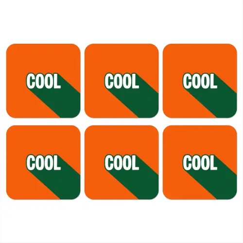 Cool - Oranje - Groen onderzetter kurk middel -3d