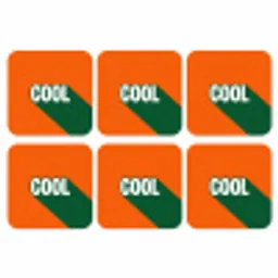Cool - Oranje - Groen onderzetter kurk middel -3d