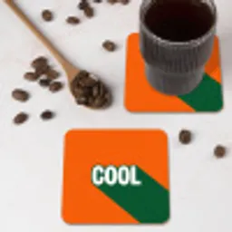 Cool - Oranje - Groen onderzetter kurk middel -sfeer2