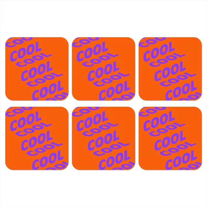 Cool - Paars - Oranje onderzetter kurk middel -3d