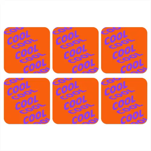 Cool - Paars - Oranje onderzetter kurk middel -3d