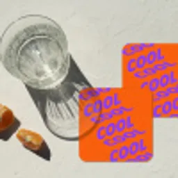 Cool - Paars - Oranje onderzetter kurk middel -sfeer4