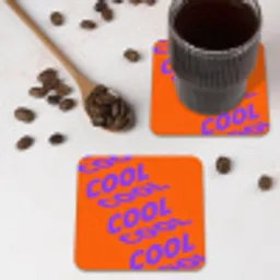 Cool - Paars - Oranje onderzetter kurk middel -sfeer2