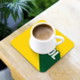 Cool - Geel - Groen onderzetter kurk middel -sfeer5