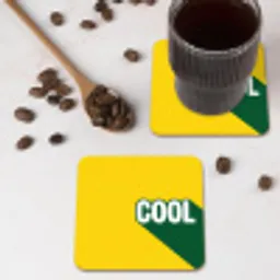 Cool - Geel - Groen onderzetter kurk middel -sfeer2