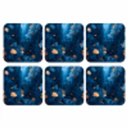 Koraalrif - Vissen - Oceaan - Blauw onderzetter kurk middel -3d
