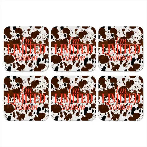 Koeienprint - Limited edition - Rood onderzetter kurk middel -3d