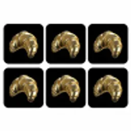 Croissant - Brood - Goud - Zwart onderzetter kurk middel -3d