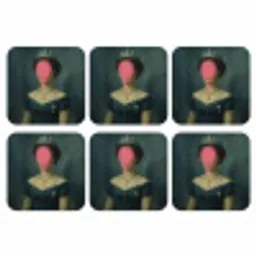 Kroon - Roze druipend verf - Portret onderzetter kurk middel -3d