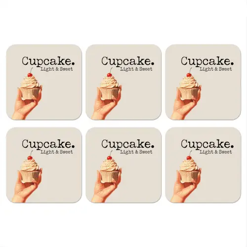 Cupcake - Zoet - Kers onderzetter kurk middel -3d