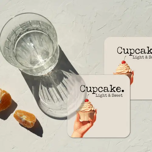 Cupcake - Zoet - Kers onderzetter kurk middel -sfeer4