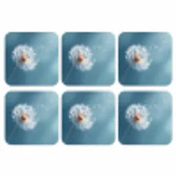 Paardenbloem - Wind - Blauw onderzetter kurk middel -3d