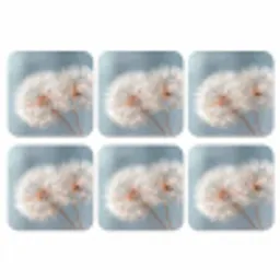 Paardenbloemen - Pluisjes - Wit onderzetter kurk middel -3d