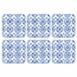 Sierborden - Bloemen - Blauw onderzetter kurk middel 366 -3d