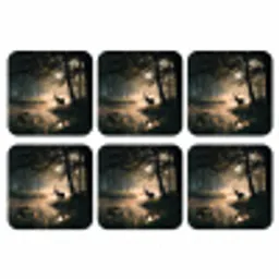Hert - Bosbeek - Mystiek onderzetter kurk middel -3d