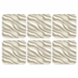 Diagonaal - Golven - Crème onderzetter kurk middel 366 -3d