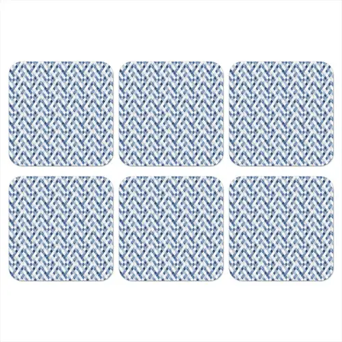 Diamant - Patroon - Blauw - Wit onderzetter kurk middel 366 -3d