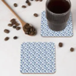 Diamant - Patroon - Blauw - Wit onderzetter kurk middel 366 -sfeer2