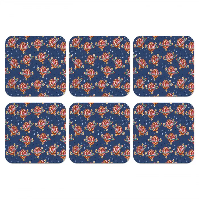 Disco - Blauw - Patroon onderzetter kurk middel 366 -3d