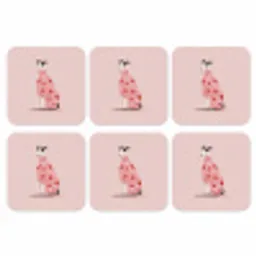 Hond - Hartjes - Roze onderzetter kurk middel -3d