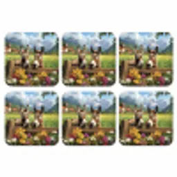 Ezels - Bloemen - Zomers onderzetter kurk middel -3d