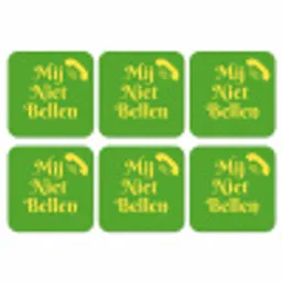 Mij niet bellen - Telefoon - Groen onderzetter kurk middel -3d