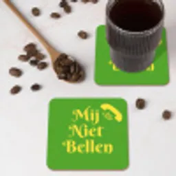 Mij niet bellen - Telefoon - Groen onderzetter kurk middel -sfeer2