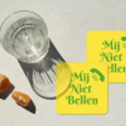Mij niet bellen - Telefoon - Geel onderzetter kurk middel -sfeer4
