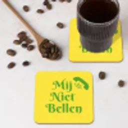 Mij niet bellen - Telefoon - Geel onderzetter kurk middel -sfeer2