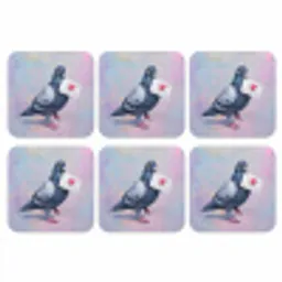 Duif - Envelop - Paars onderzetter kurk middel -3d