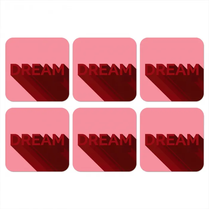 Dream - 3D - Rood - Roze onderzetter kurk middel -3d