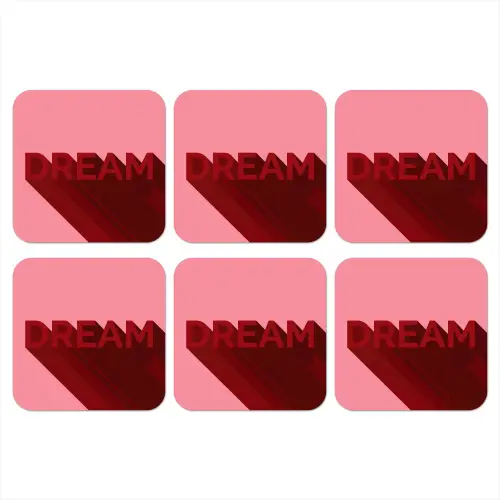 Dream - 3D - Rood - Roze onderzetter kurk middel -3d