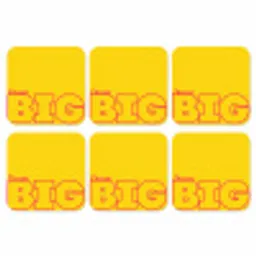 Dream big - Geel - Grafisch onderzetter kurk middel -3d
