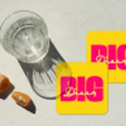 Dream big - Geel - Roze onderzetter kurk middel -sfeer4