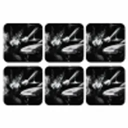 Drummer - Zwart - Drumstel onderzetter kurk middel -3d