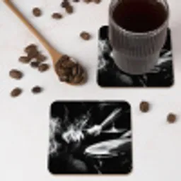 Drummer - Zwart - Drumstel onderzetter kurk middel -sfeer2