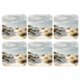 Duinen - Gras - Sporen - Wolken onderzetter kurk middel -3d
