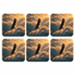 Adelaar - Wolken - Zon onderzetter kurk middel -3d