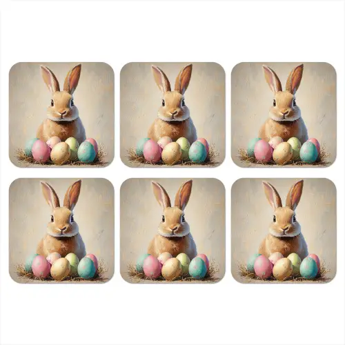 Paashaas - Pastel - Eieren onderzetter kurk middel -3d