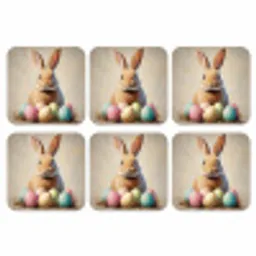 Paashaas - Pastel - Eieren onderzetter kurk middel -3d