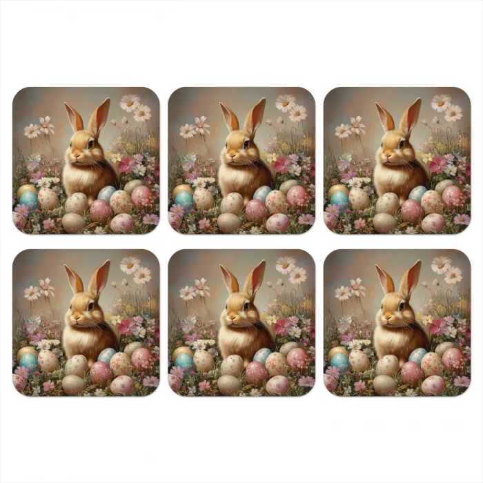 Paashaas - Lente - Paaseieren onderzetter kurk middel -3d